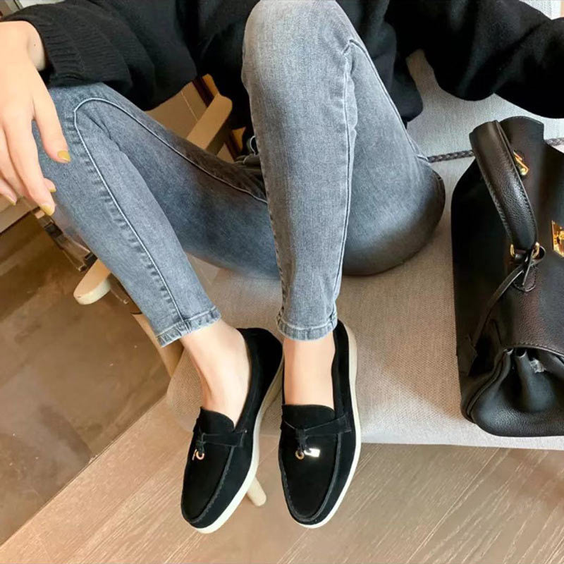 Classic women's pointed toe loafers in a versatile color. Breathable and comfortable flats for office or casual.