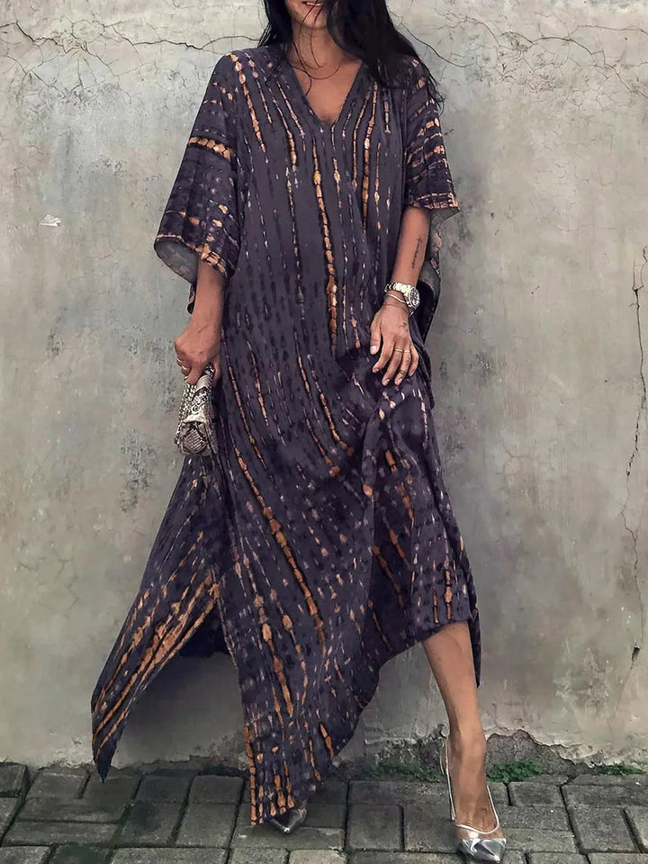 Women's casual caftan maxi dress, perfect for breezy summer days & comfortable style.