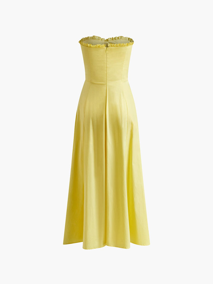 Comfortable women's breezy maxi dress with a flattering sweetheart neckline, great for vacation wear.