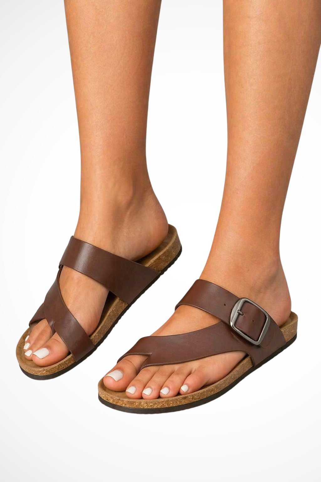 Comfortable women's slide sandals with stylish buckle & toe loop, ideal for everyday.