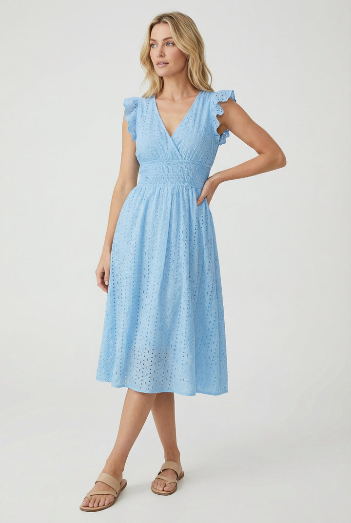Breathable and flattering women's A-line summer midi dress