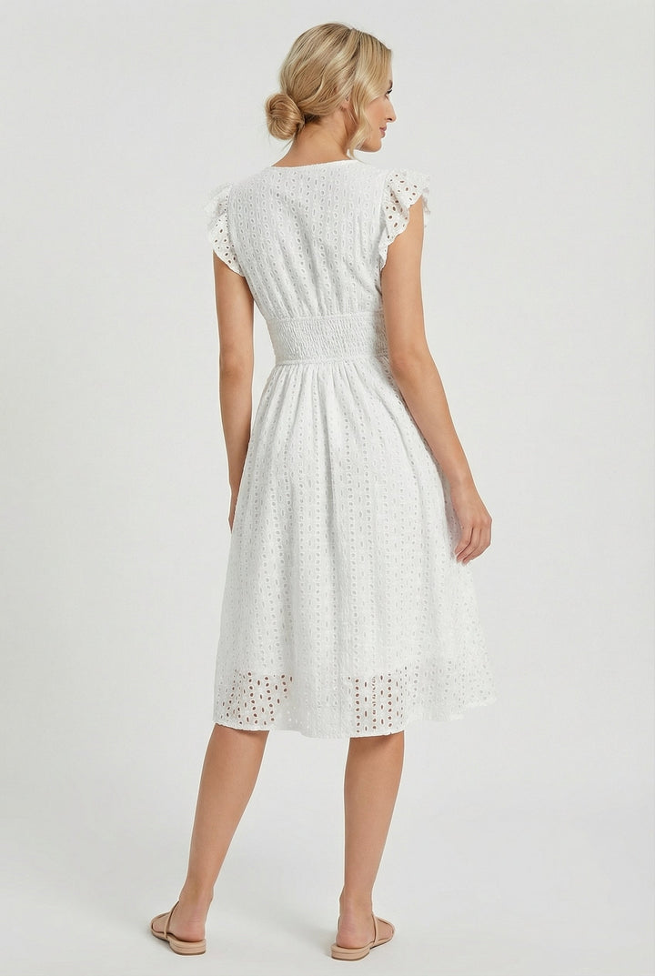 Chic women's summer midi dress, A-line cut, ideal for casual wear