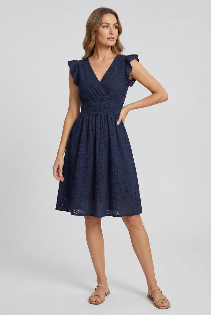 Lightweight women's summer midi dress, casual A-line, beach-ready