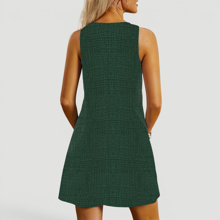 Knee-length A-line summer dress for women, casual vacation wear, very comfortable.