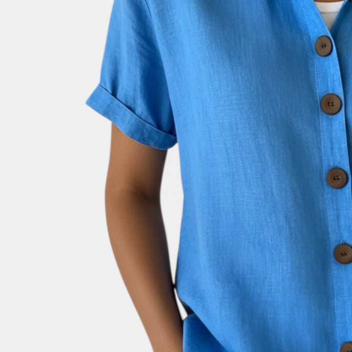 Effortless women's casual button front shirt, a lightweight long sleeve top for chic everyday style.