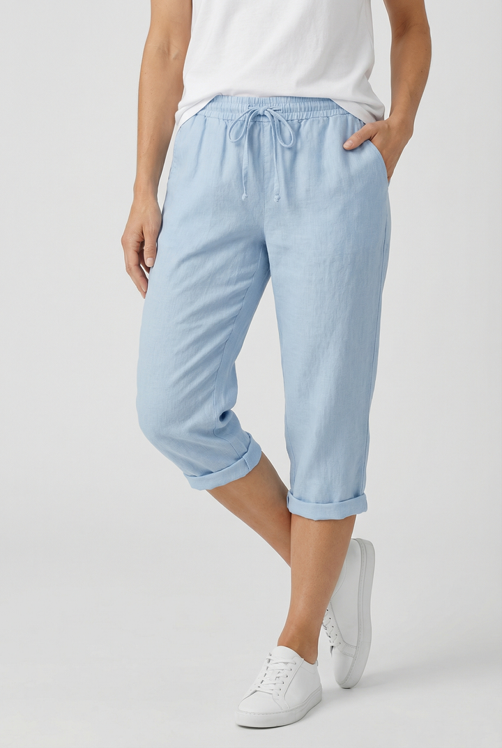 Pair of women's casual shorts folded, highlighting the soft, comfortable material.
