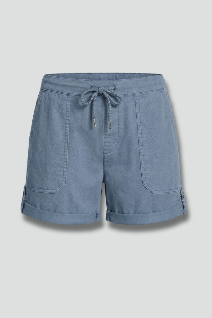 Women's casual drawstring pocket shorts, ideal for summer comfort & relaxed daily wear.
