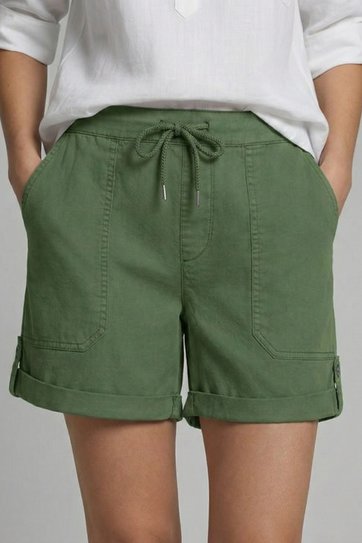 Stylish women's drawstring casual shorts with pockets, perfect for comfortable summer daily wear.