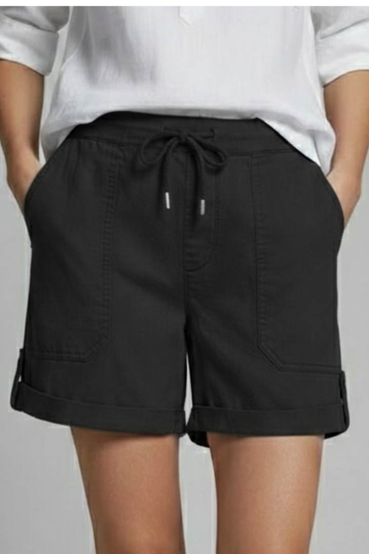 Versatile women's casual drawstring shorts, great for summer daily wear & comfortable relaxed fit.
