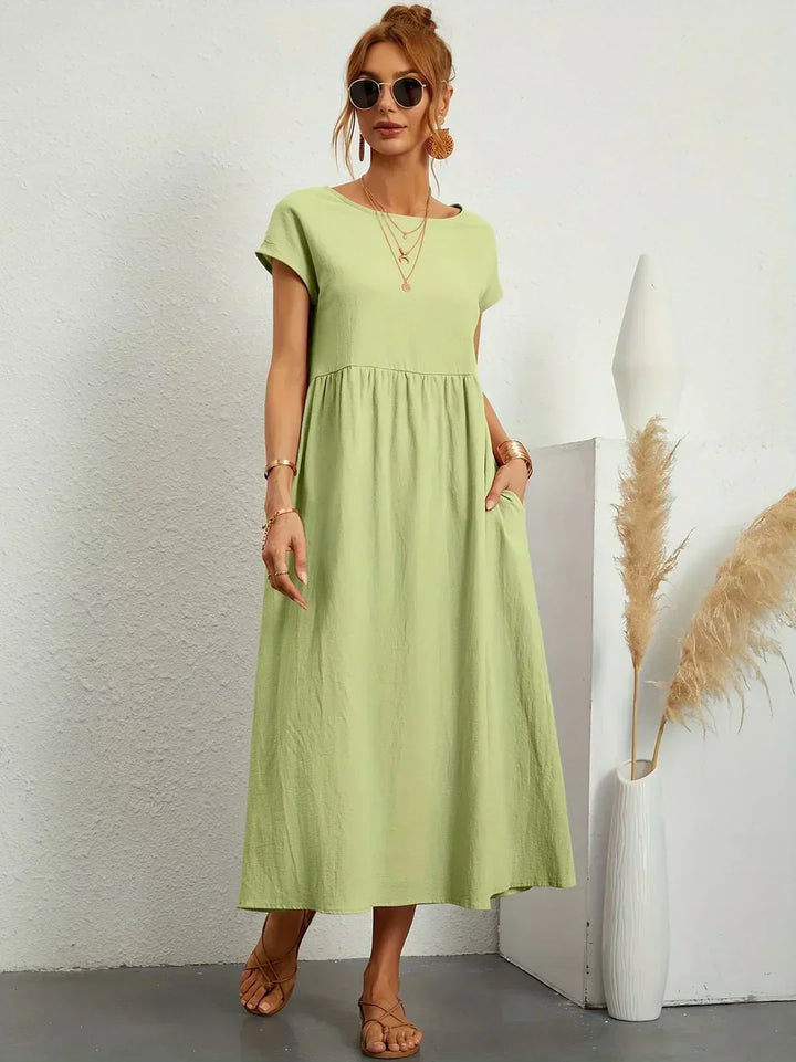 Women's comfortable elegant long sleeve maxi dress, perfect for versatile summer fashion.