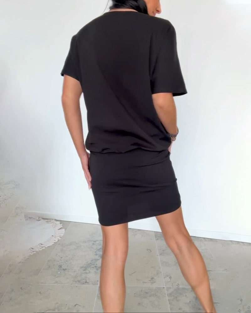 Stylish women's midi dress, an elegant casual outfit essential.