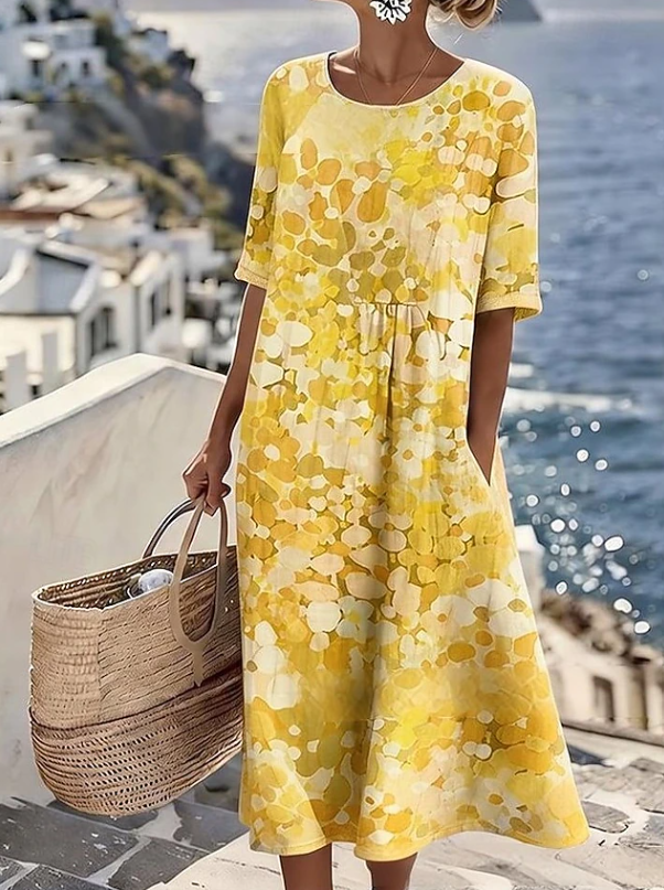 Women's elegant floral boho maxi dress, a versatile long summer dress perfect for casual wear or vacation fashion.