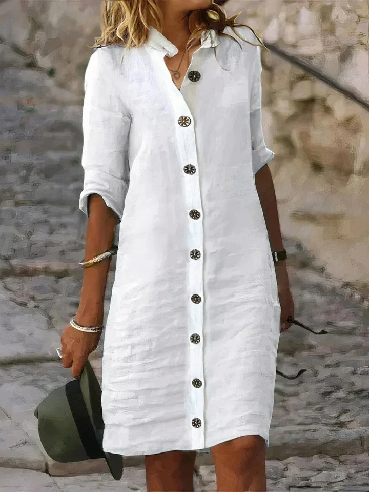 Relaxed fit midi dress for women, perfect for casual summer outings.