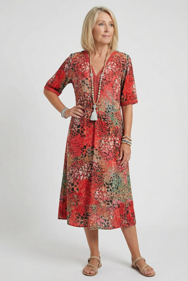 Breezy summer midi dress for women, featuring convenient side pockets