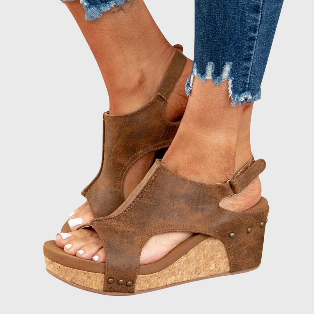 Casual women's wedge sandals, open toe orthopedic design ensuring all-day comfort and stylish support.