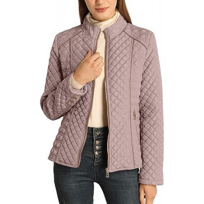 Effortlessly stylish women's outerwear: a quilted jacket with a high neck