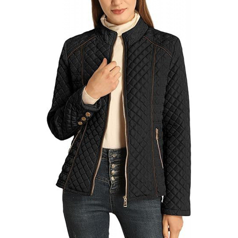 Stay warm in style with this women's casual quilted jacket