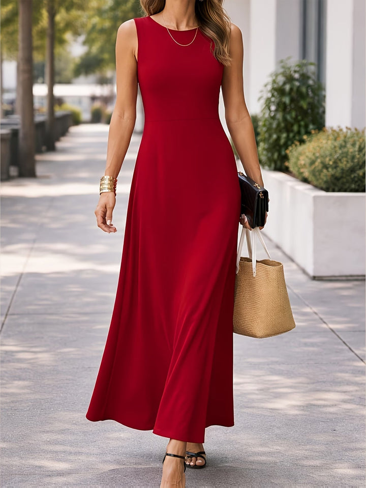Stylish women's sleeveless maxi tank dress. Casual, comfortable, and perfect for summer adventures.
