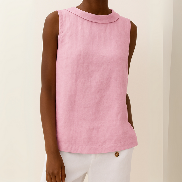 New arrival: Women's chic sleeveless roll collar top, perfect for warm weather style.
