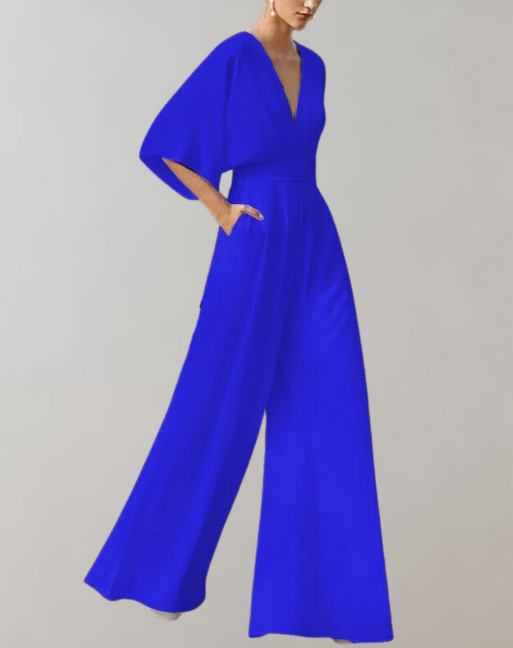 Relaxed fit women's wide leg jumpsuit in soft fabric, offering ultimate comfort and versatile style.
