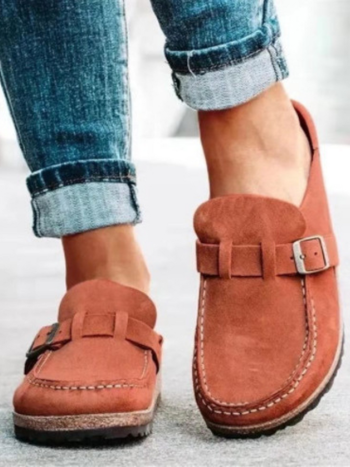 Casual women's Charlotte buckle clogs, perfect spring/summer footwear with ultimate comfort & style.