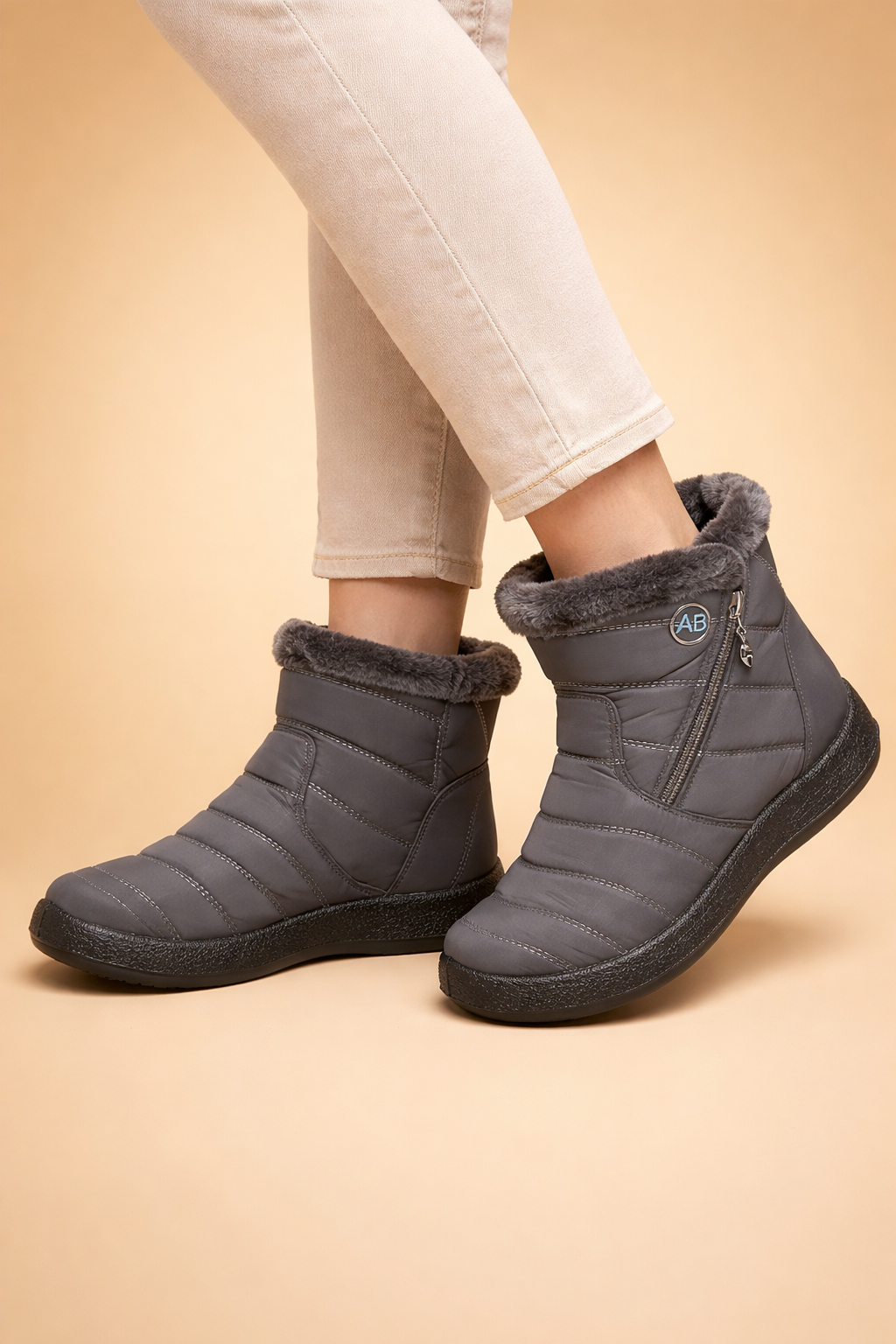 Black Charlotte lined boots for women, showcasing a sleek and comfortable fashion boot design.