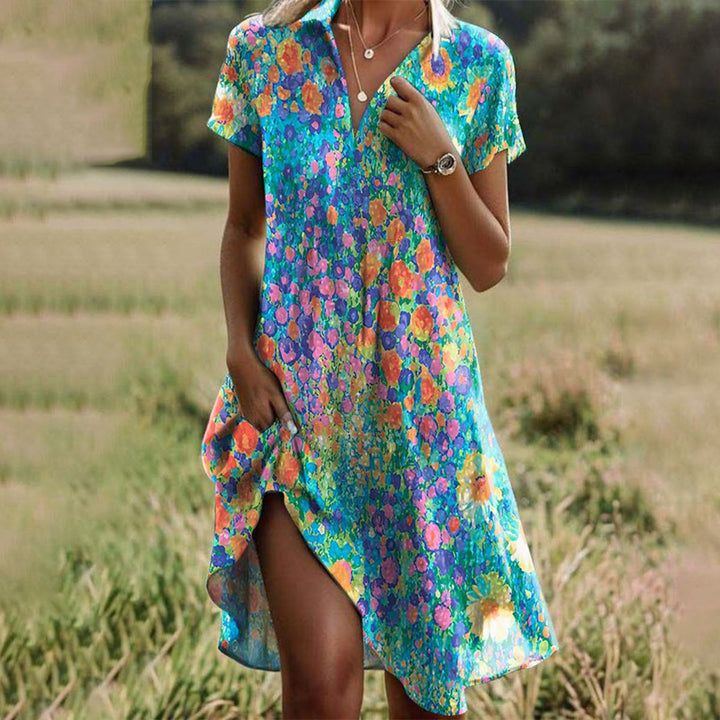 Versatile women's sleeveless A-line summer dress, perfect for casual or elegant occasions.