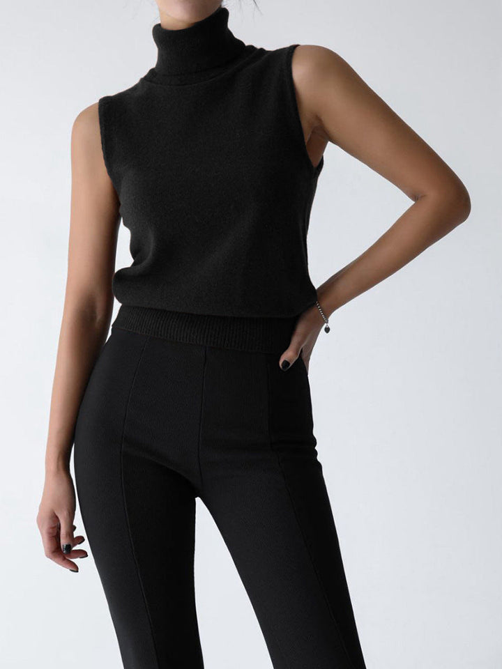 Chic women's cashmere turtleneck sweater, perfect for elegant layering.
