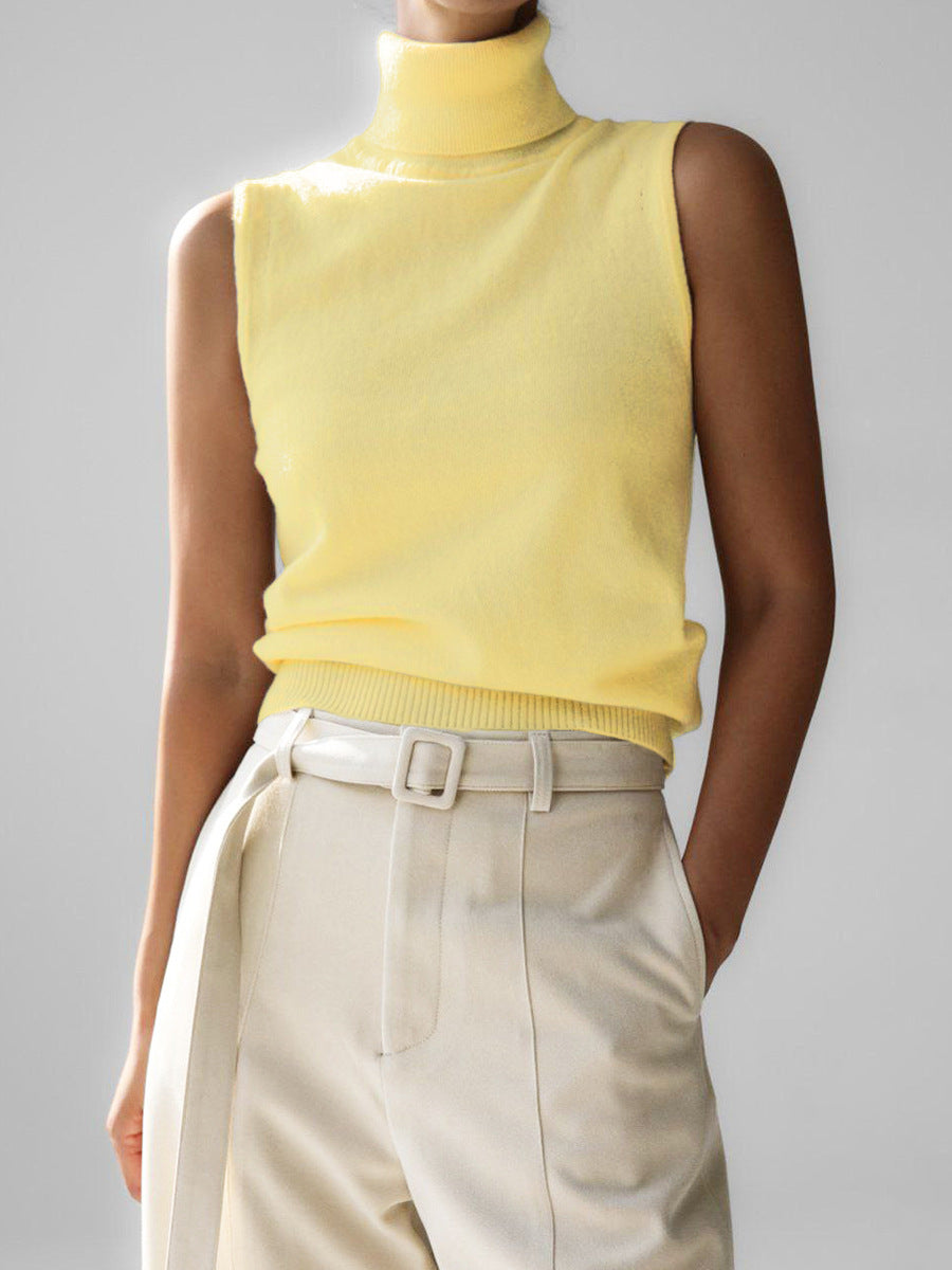Cozy knit women's sweater with a classic turtleneck design, winter essential.