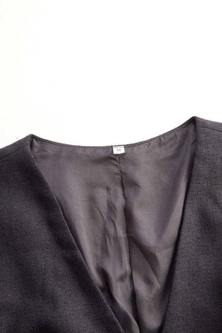 Stylish women's casual chic two-piece set: button-up vest and comfortable maxi skirt for any season.