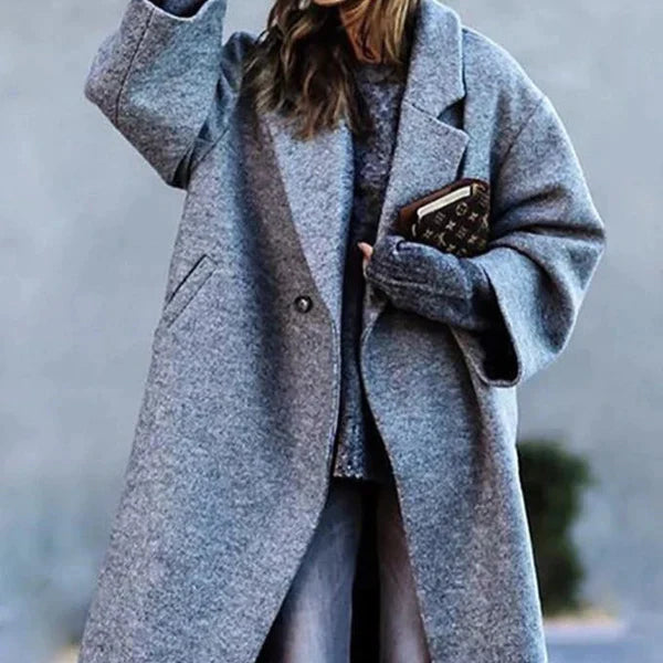 Women's chic elegant winter coat, warm and stylish long outerwear, perfect for cold weather.