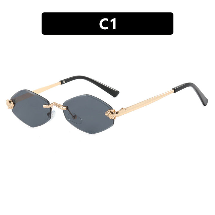 Modern women's geometric eyewear, UV protection. Stylish double frame, a must-have chic summer accessory.