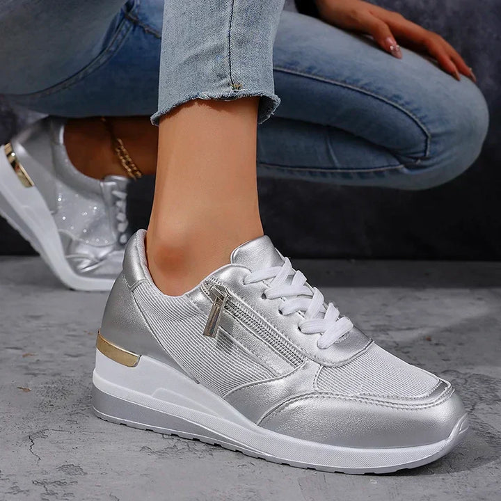 Comfortable women's orthopaedic platform trainers, ideal for everyday wear, providing stylish support.