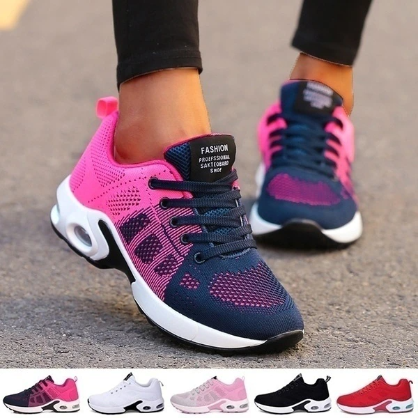 Lightweight and breathable women's running sneakers with orthopedic design.