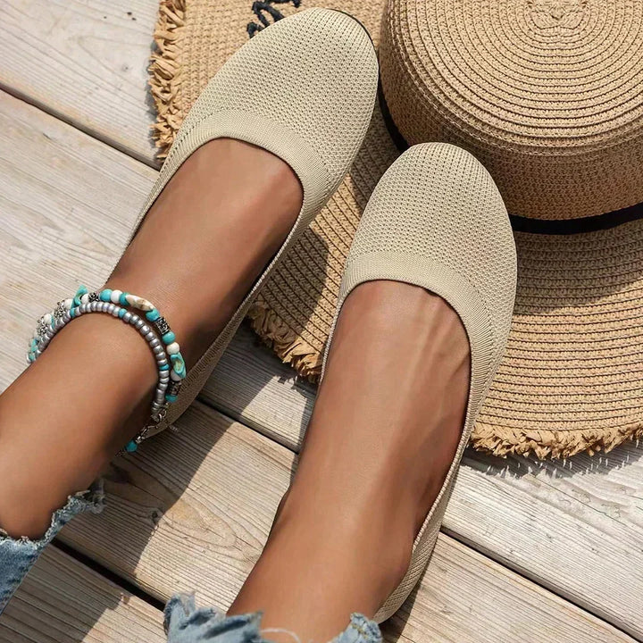Detail of the durable outsole on women's chic slip-on comfort shoes