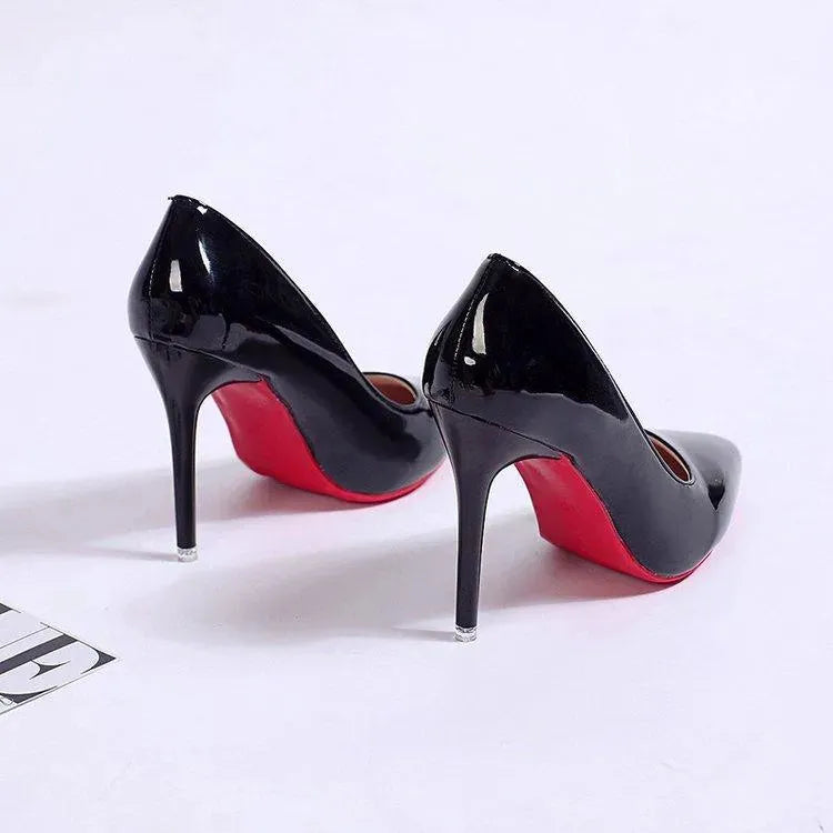 Classic round toe stiletto pumps for women, elegant low upper design