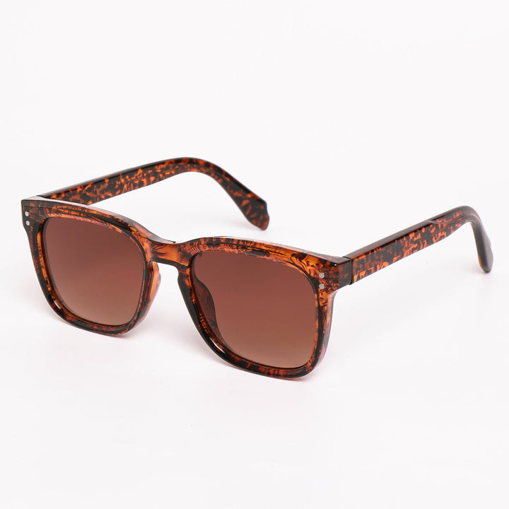 Elegant women's textured frame sunglasses. Durable plastic with UV protection for a chic fashion statement.