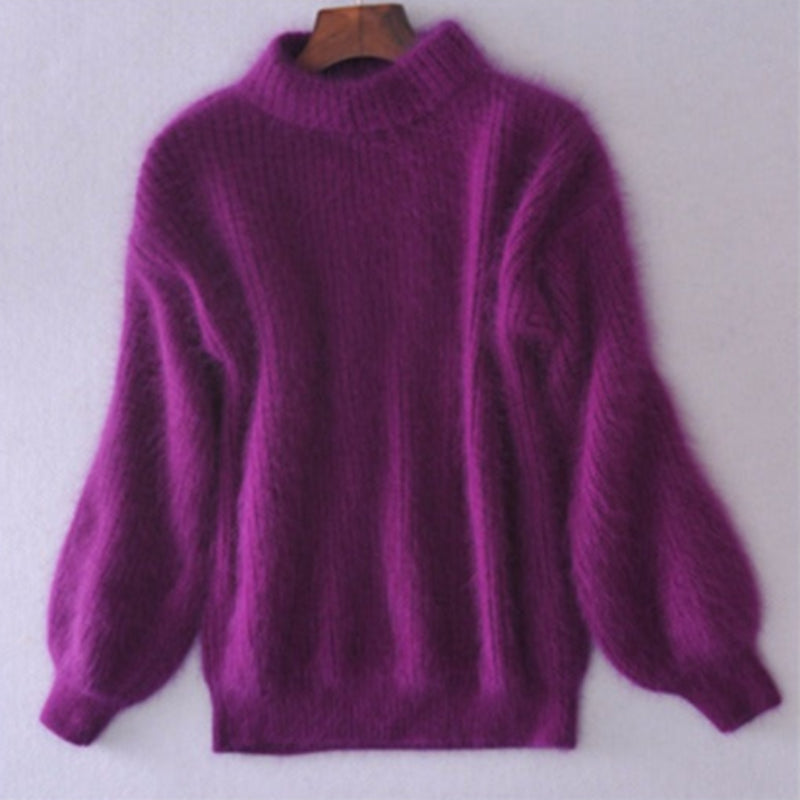Chic women's solid turtleneck sweater for fall & winter. Cozy knitwear, long sleeve, elegant & comfortable.