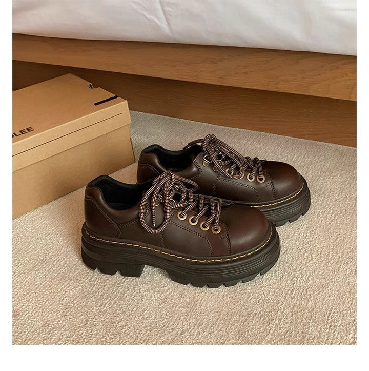 Comfortable women's chunky platform shoes with secure lace-up closure and a non-slip sole for versatile daily use.