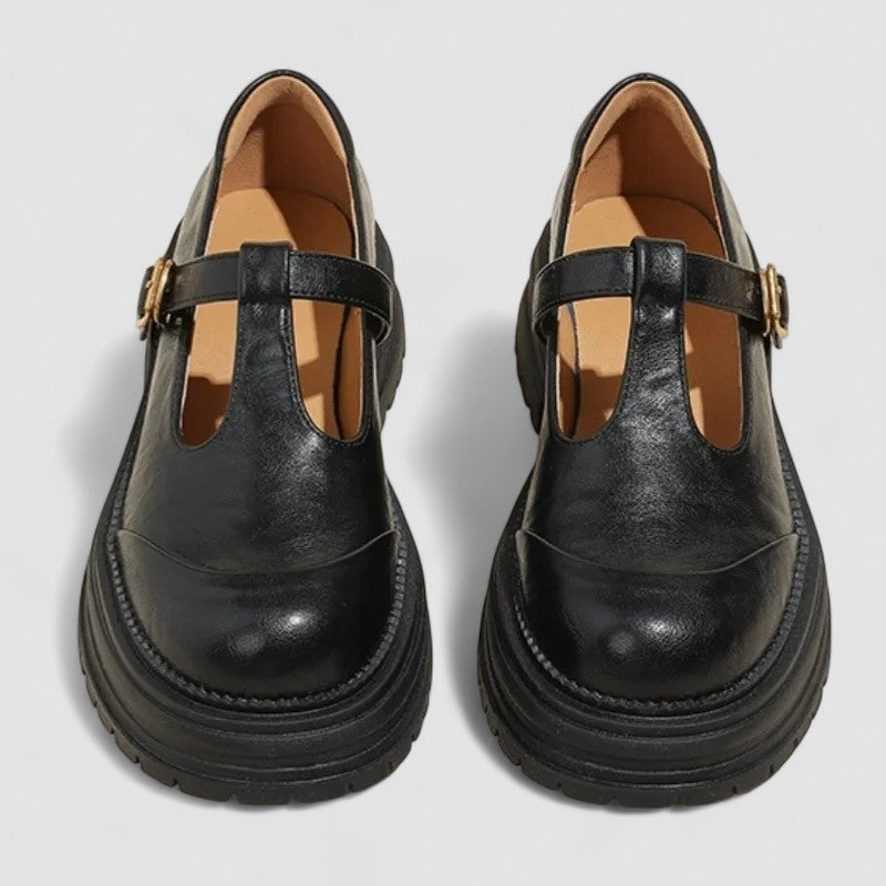 Stylish women's Mary Jane shoes with a trendy chunky platform sole & classic round toe design.