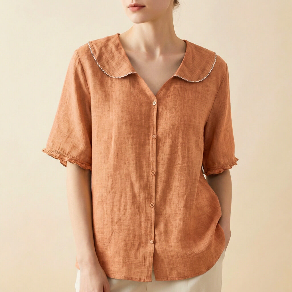 Elegant womens fashion: Clara summer blouse, perfect for casual or elegant wear.