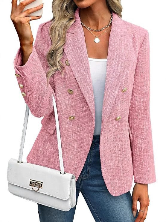 Women's double-breasted blazer, a stylish and versatile outerwear piece for contemporary fashion.
