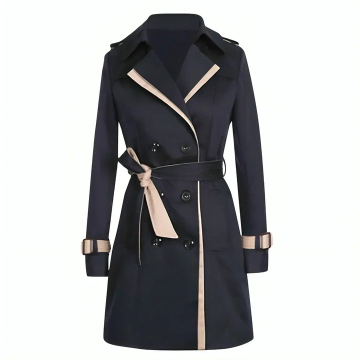 Elegant long women's trench coat with belt, a versatile classic for timeless spring/fall fashion.