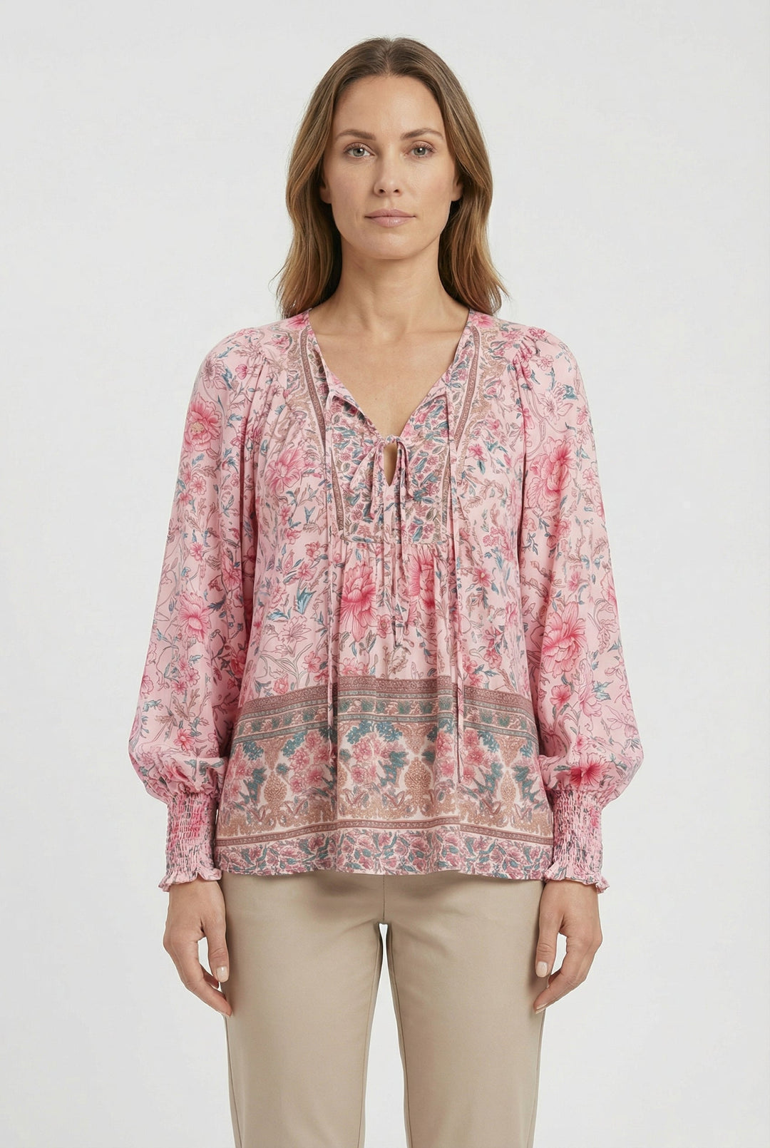 Women's classic fit flattering silhouette top in a versatile shade