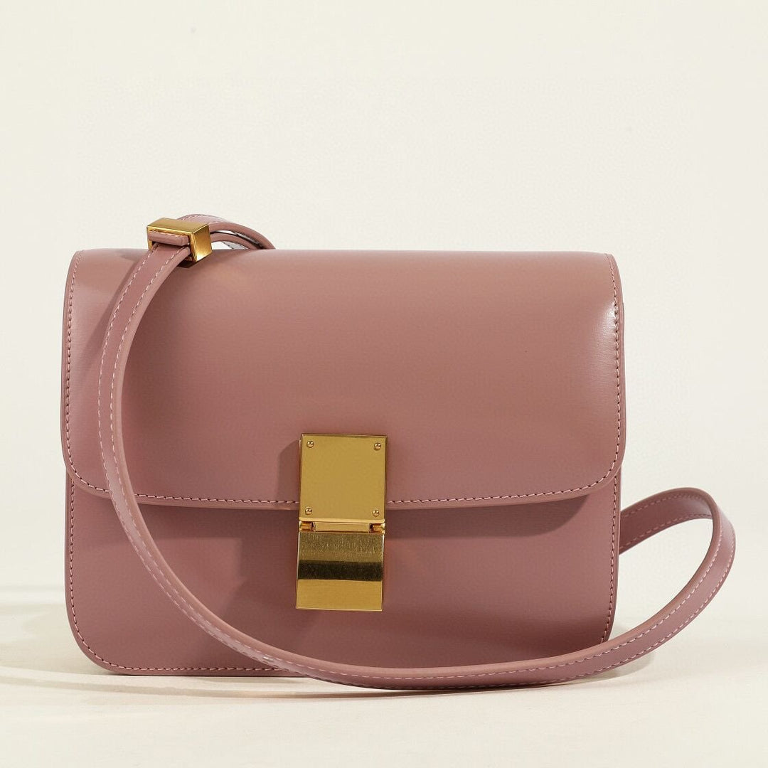 Elegant women's flap bag with a classic box silhouette. Versatile & lightweight shoulder handbag.