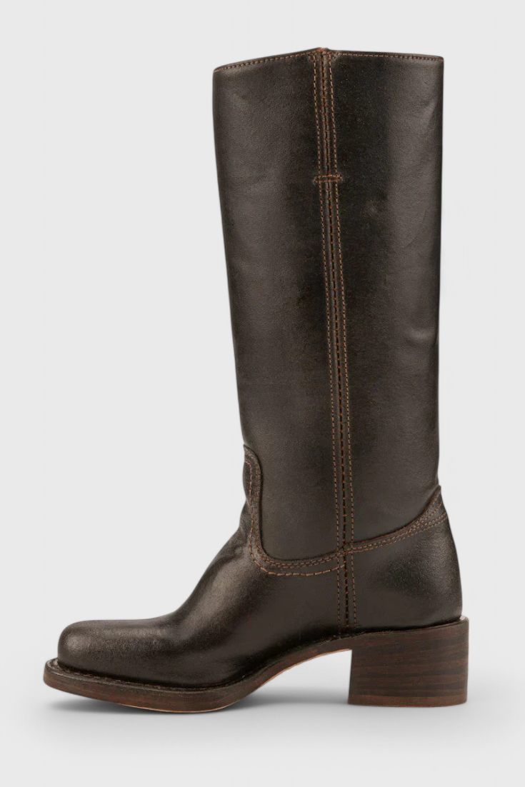 Professional women's knee-high heeled boots. Suitable for office wear & smart casual winter looks.