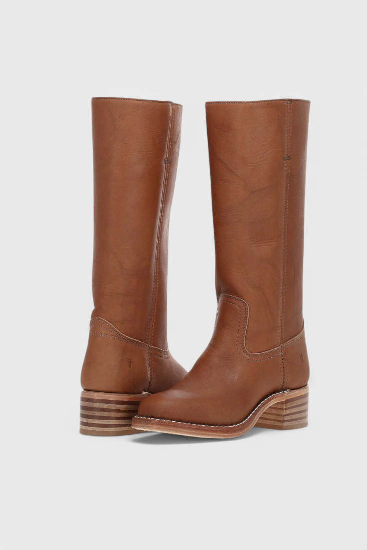Elegant women's classic knee-high heeled boots with comfortable heel. Perfect for dressy occasions.