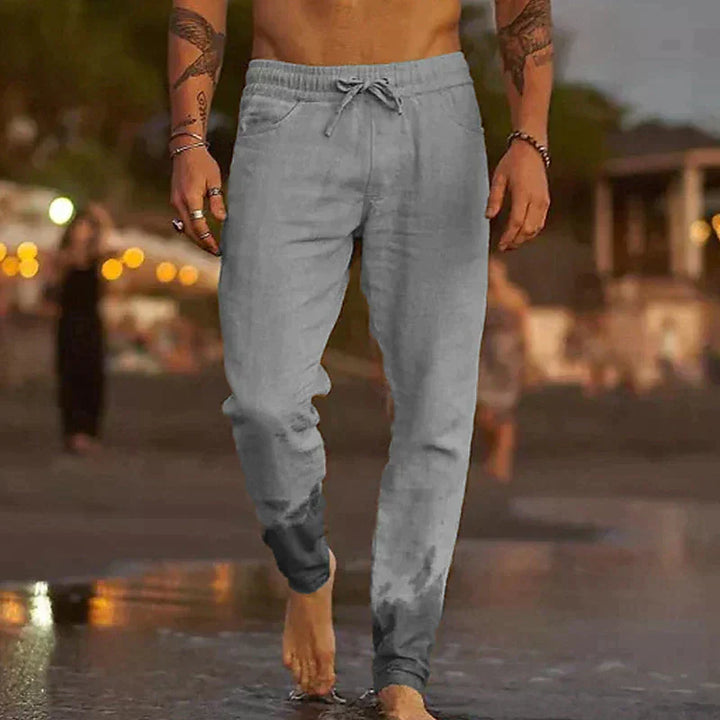 Lightweight women's lace trousers, perfect for summer casual wear with a comfortable elastic waist.