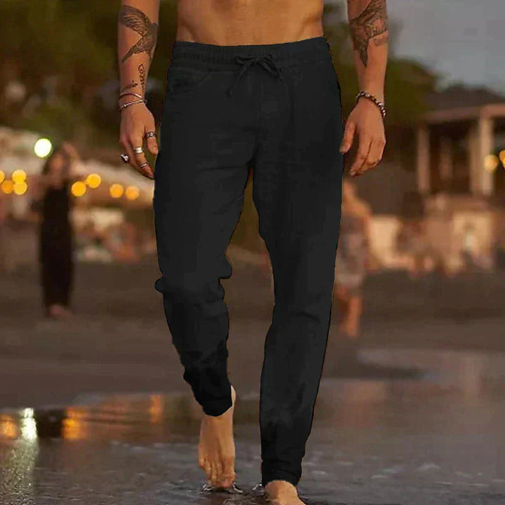 Casual women's summer lace trousers, offering a comfortable relaxed fit for warm weather style.