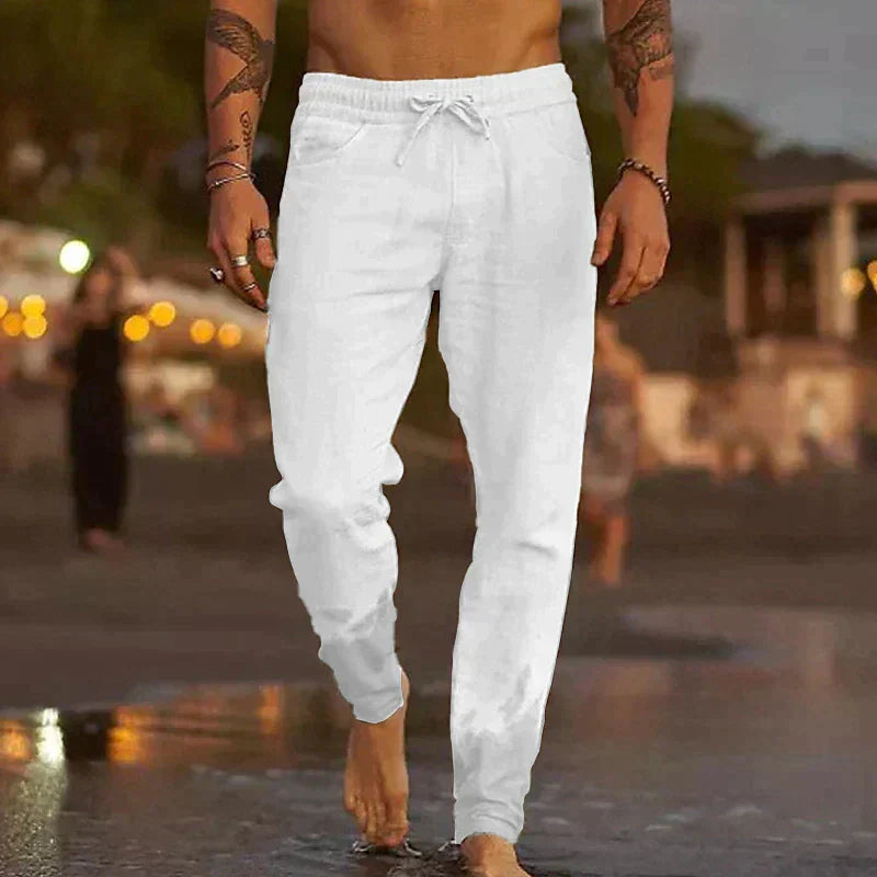 Comfortable women's lace summer pants with a relaxed fit & elastic waist, great for everyday wear.